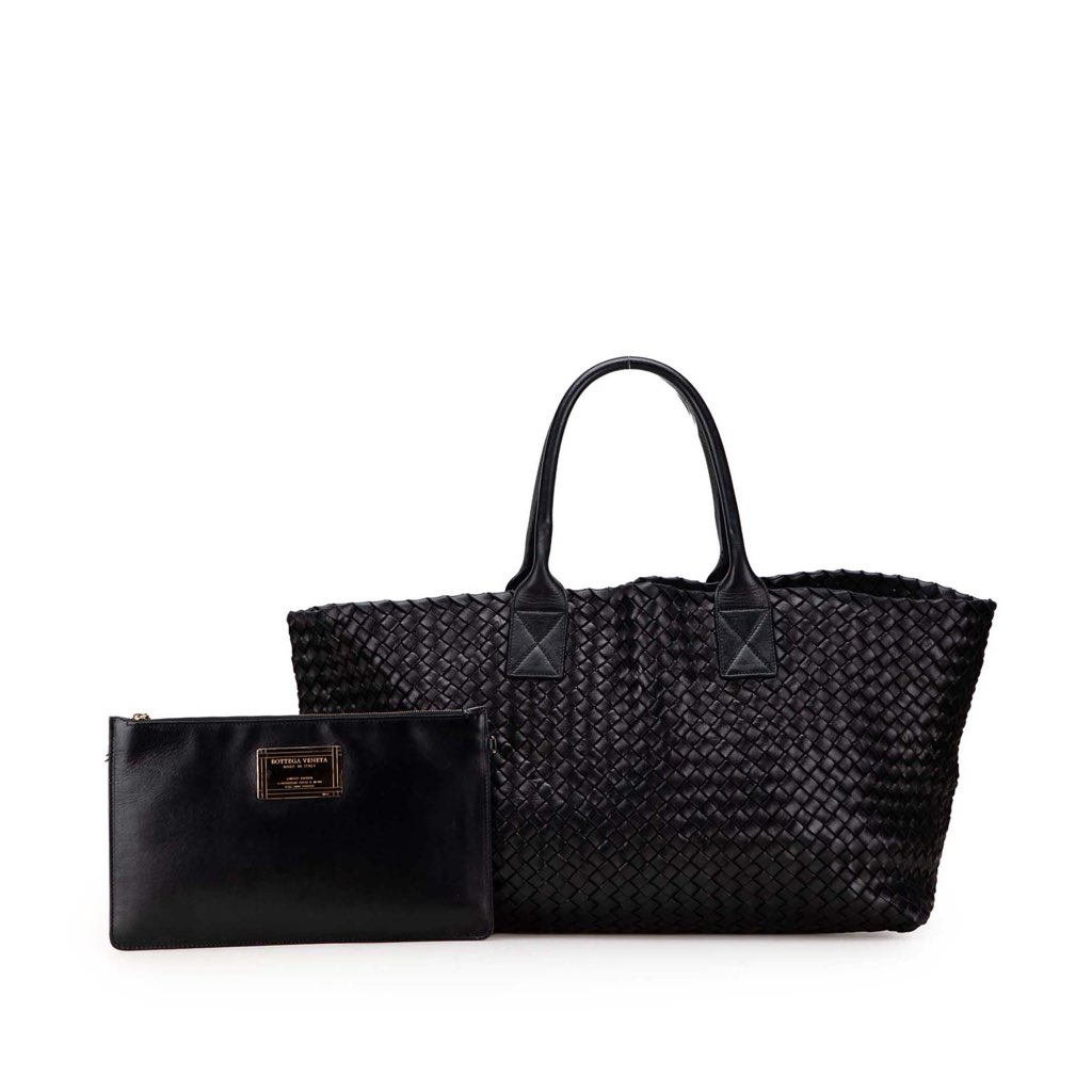 Bottega Veneta Medium Lambskin Intreccio Cabat Tote - Image 13