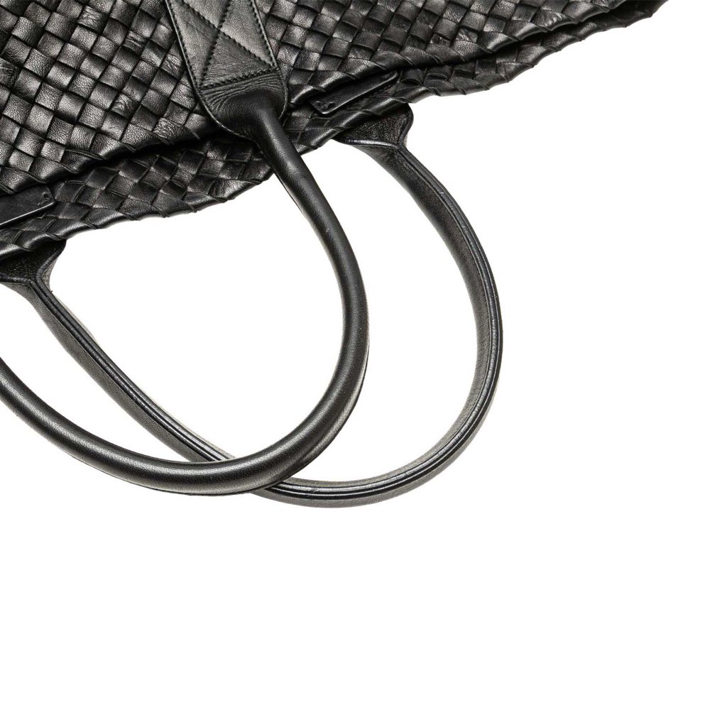 Bottega Veneta Medium Lambskin Intreccio Cabat Tote - Image 11