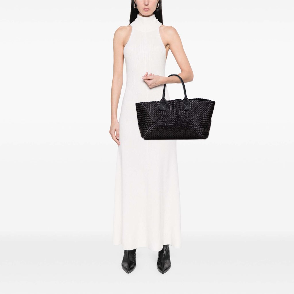 Bottega Veneta Medium Lambskin Intreccio Cabat Tote - Image 12