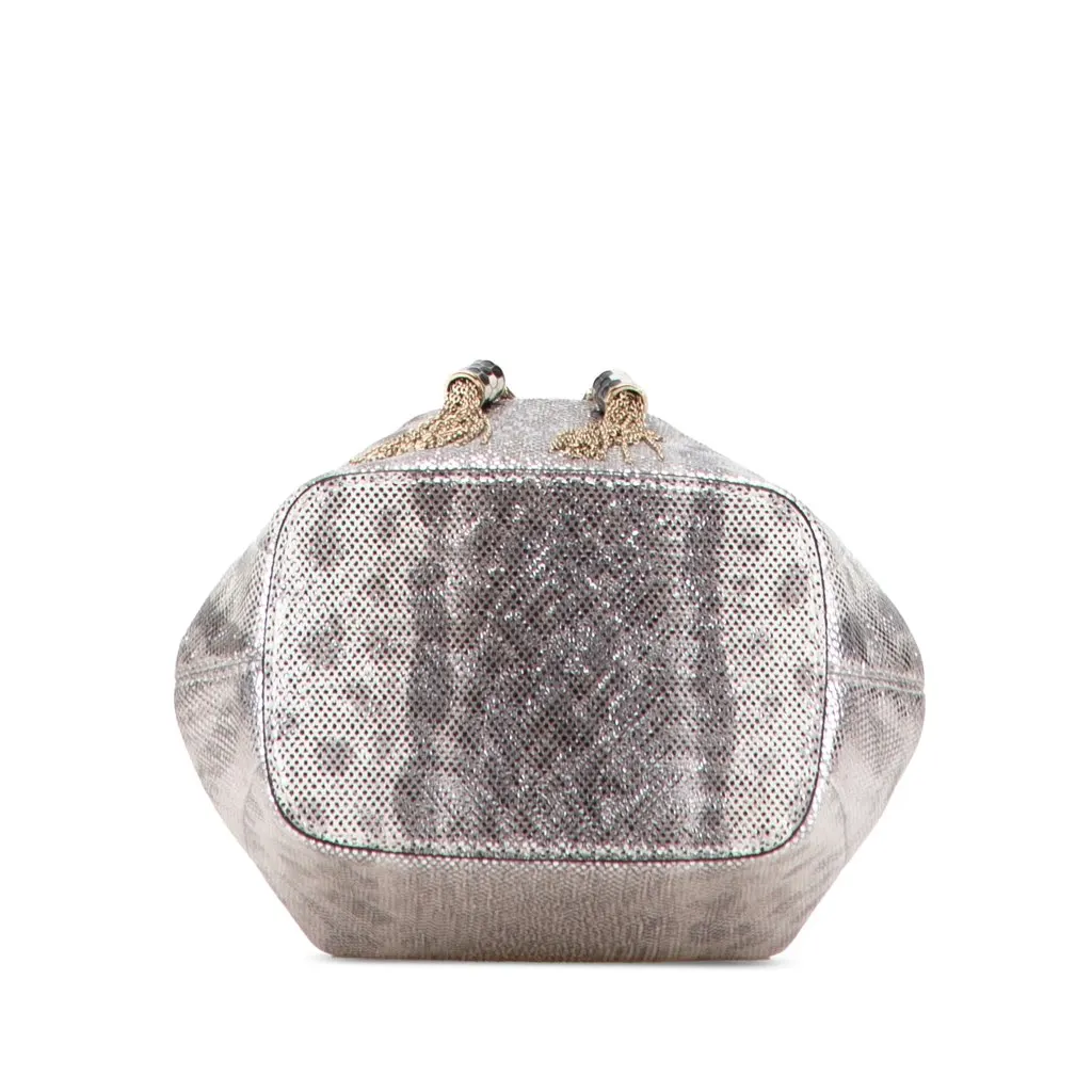Bvlgari Metallic Karung Serpenti Forever Bucket Bag Silver Leather Good - Inside View