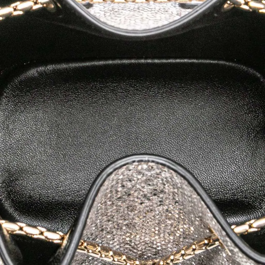 Bvlgari Metallic Karung Serpenti Forever Bucket Bag Silver Leather Good - Model View
