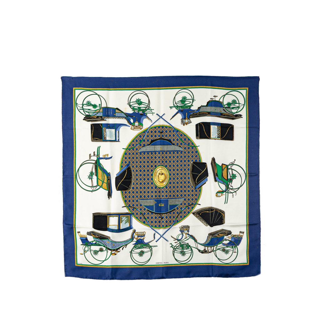 Hermès Les Voitures A Transformation Silk Scarf