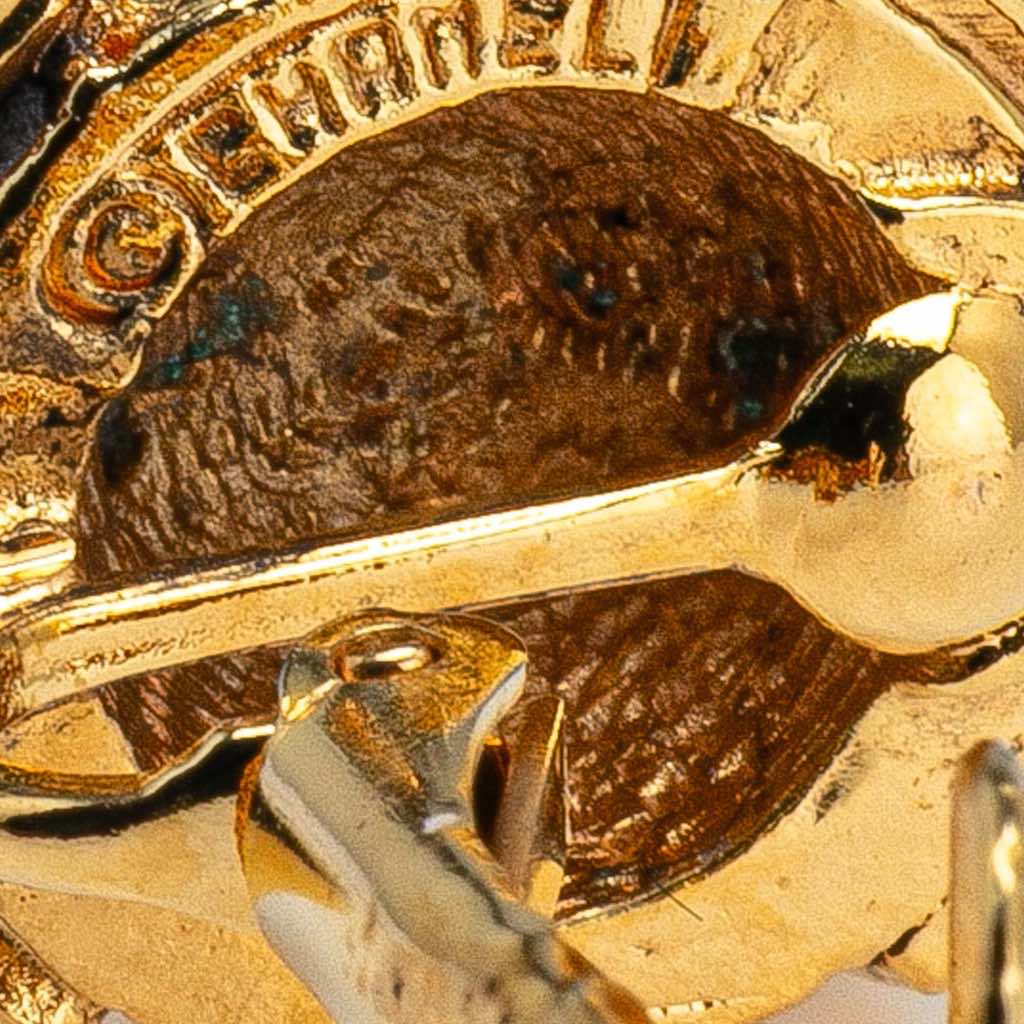 Chanel Gold Plated CC Round Clip on Earrings - 4