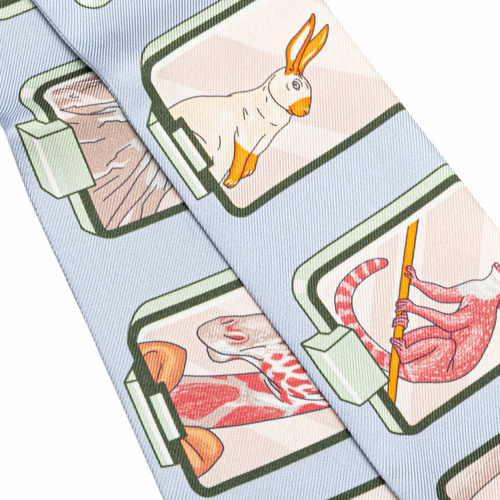 Hermès Story Silk Twilly Scarf - Back view