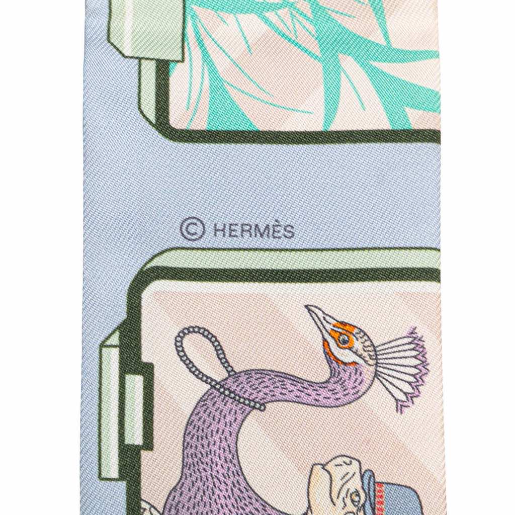 Hermès Story Silk Twilly Scarf - Side view