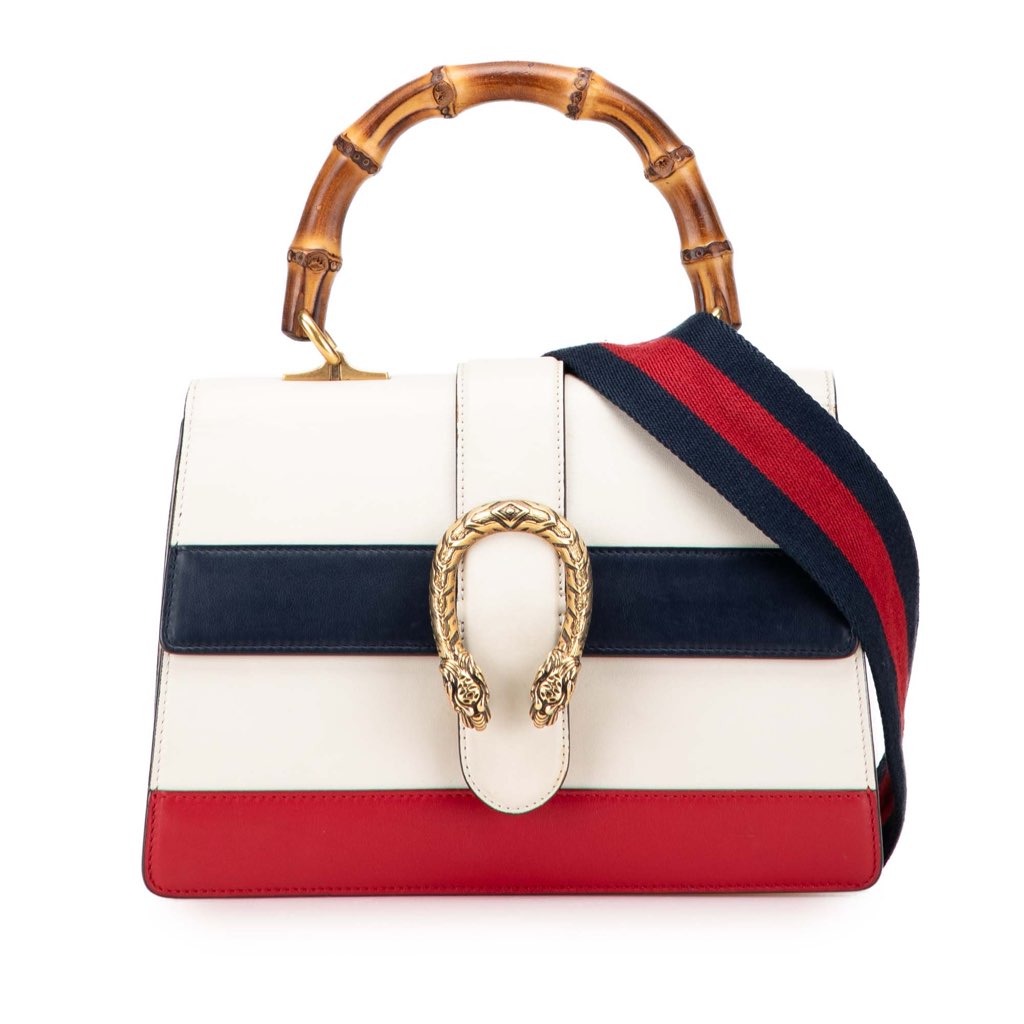 Gucci Medium Leather Bamboo Dionysus Web Satchel