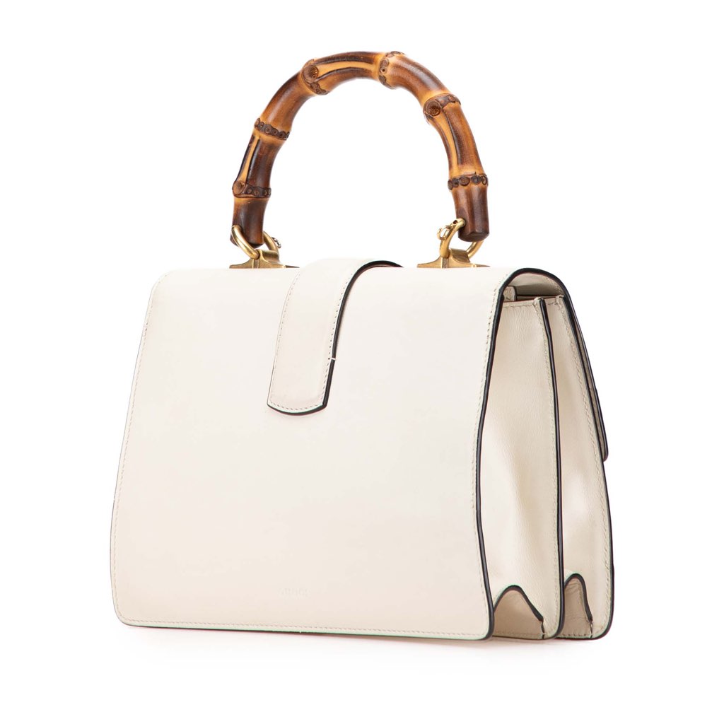 Gucci Medium Leather Bamboo Dionysus Web Satchel - Back view