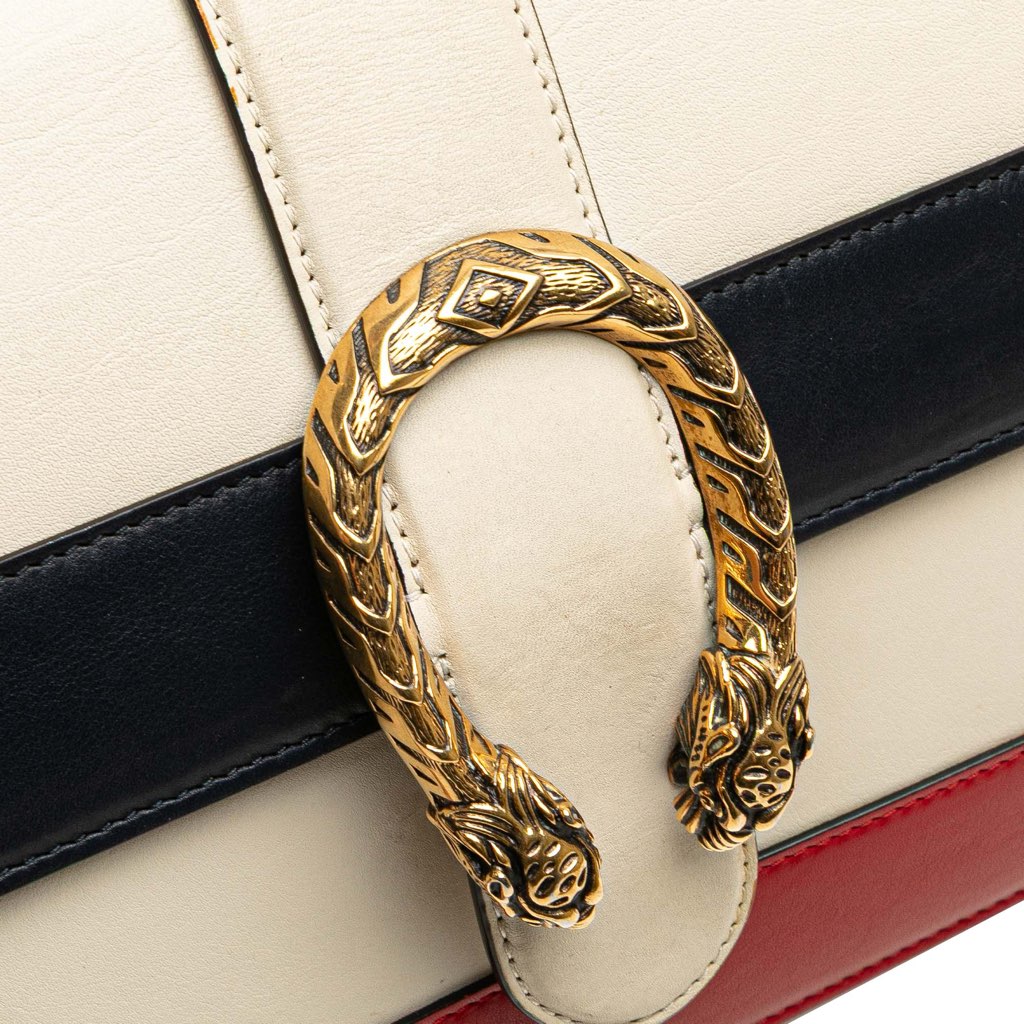 Gucci Medium Leather Bamboo Dionysus Web Satchel - Image 10