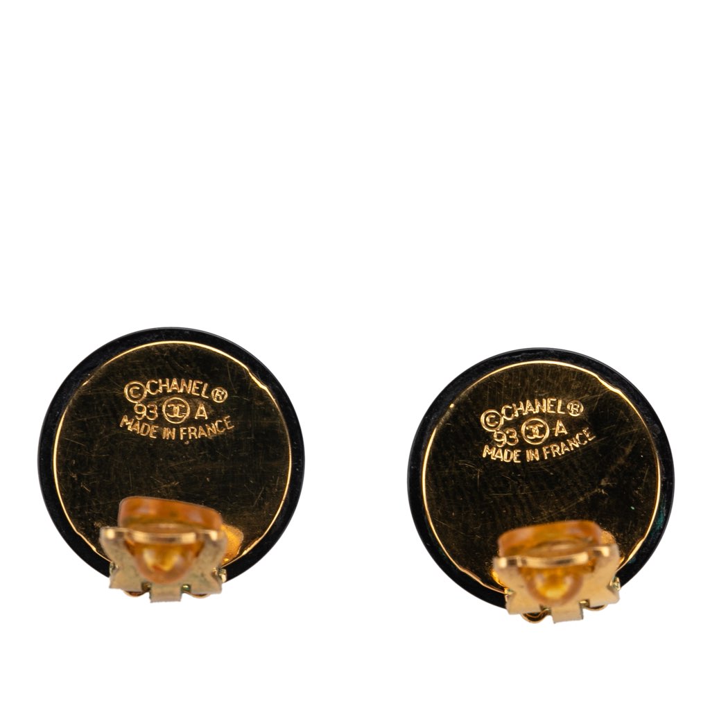 Chanel Enamel Clover Button Clip On Earrings - 3