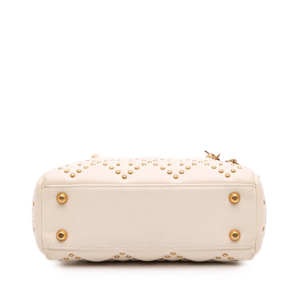 Dior Mini Lambskin Cannage Studded Supple Lady Dior - Image 6