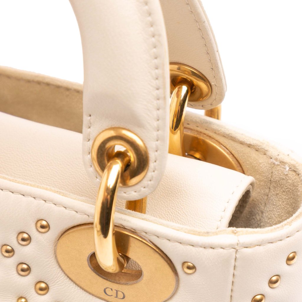 Dior Mini Lambskin Cannage Studded Supple Lady Dior - Image 12