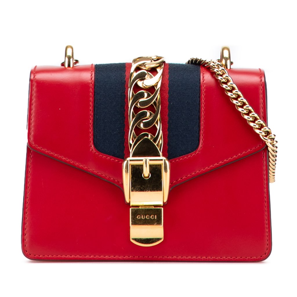 Gucci Mini Leather Sylvie Chain Crossbody