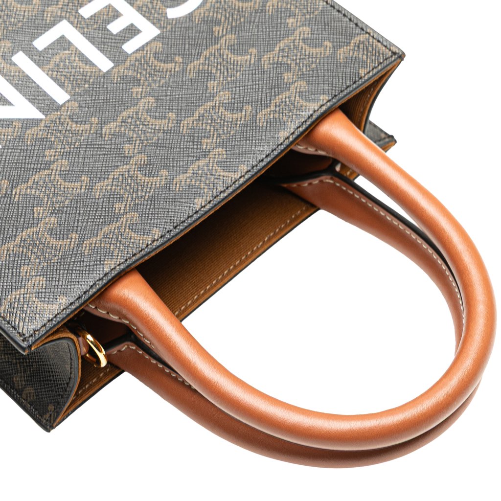 Celine Mini Triomphe Coated Canvas Vertical Cabas Satchel - Detail 2