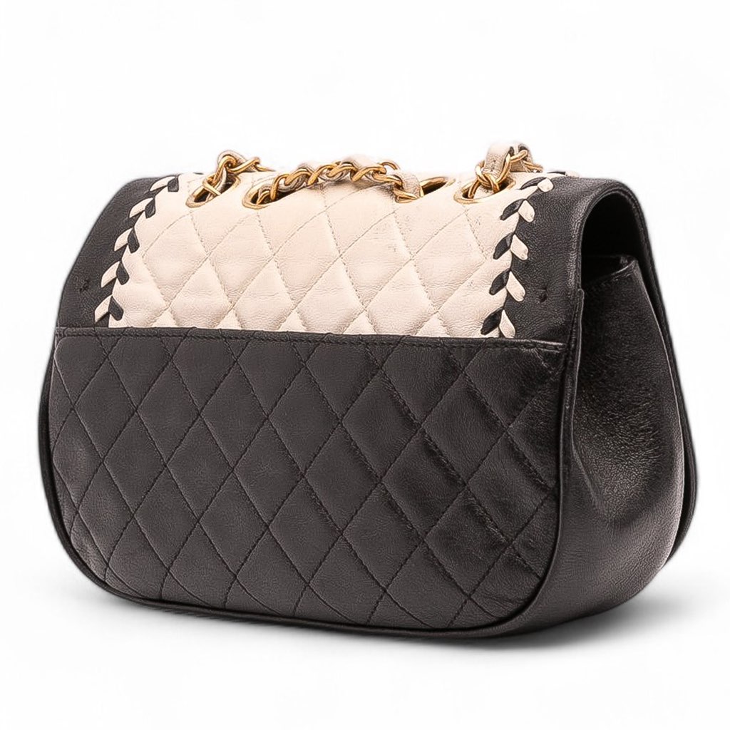 Chanel Small Bicolor Calfskin Braided Chic Flap - Back view