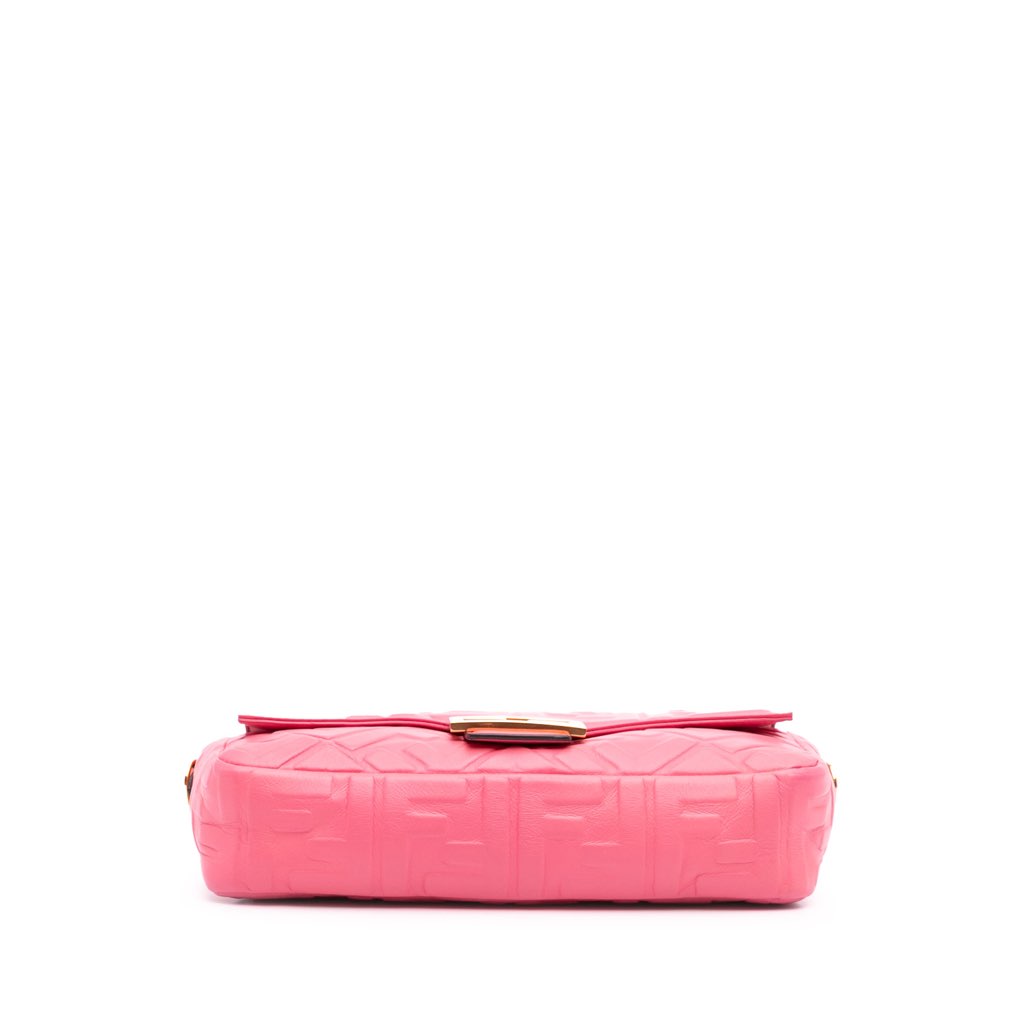 Fendi Zucca Embossed Leather Baguette Satchel - 3
