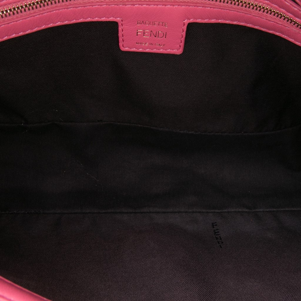 Fendi Zucca Embossed Leather Baguette Satchel - 4