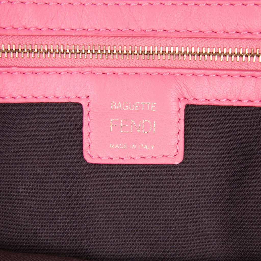 Fendi Zucca Embossed Leather Baguette Satchel - 5