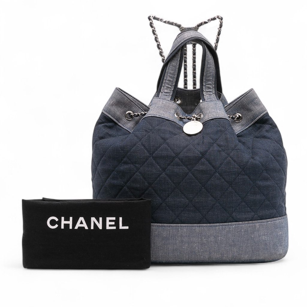 Chanel Quilted Denim Medallion Backpack - Image 14