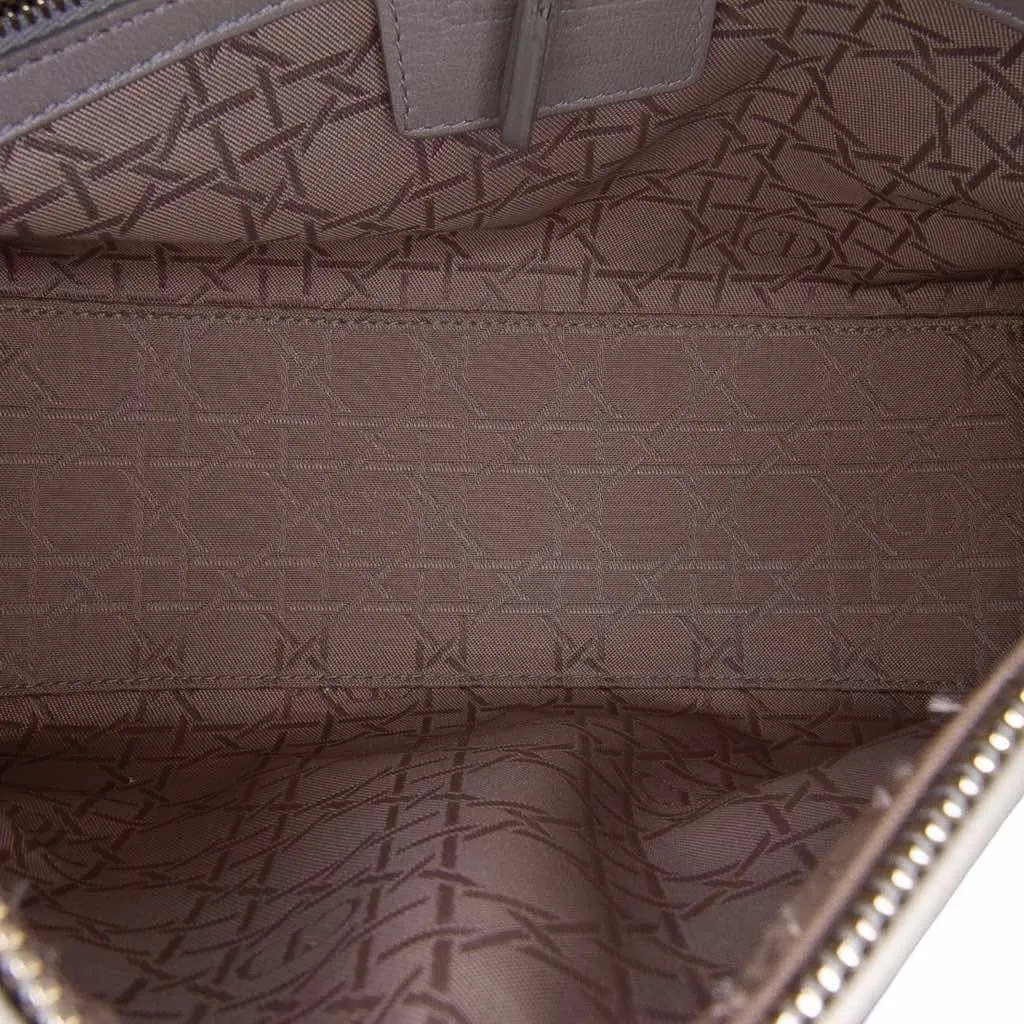 Dior Medium Pearlescent Lambskin Cannage Lady Dior Grey Leather Good - Model View