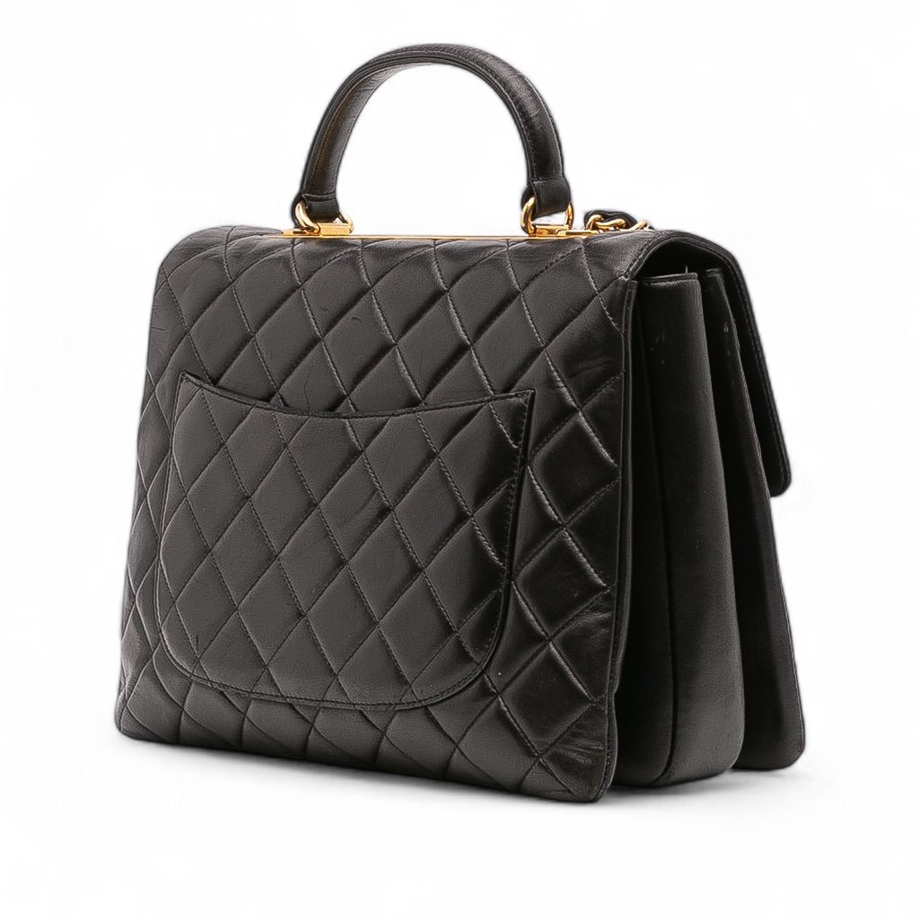 Chanel Large Lambskin Trendy CC Top Handle Flap - Back view