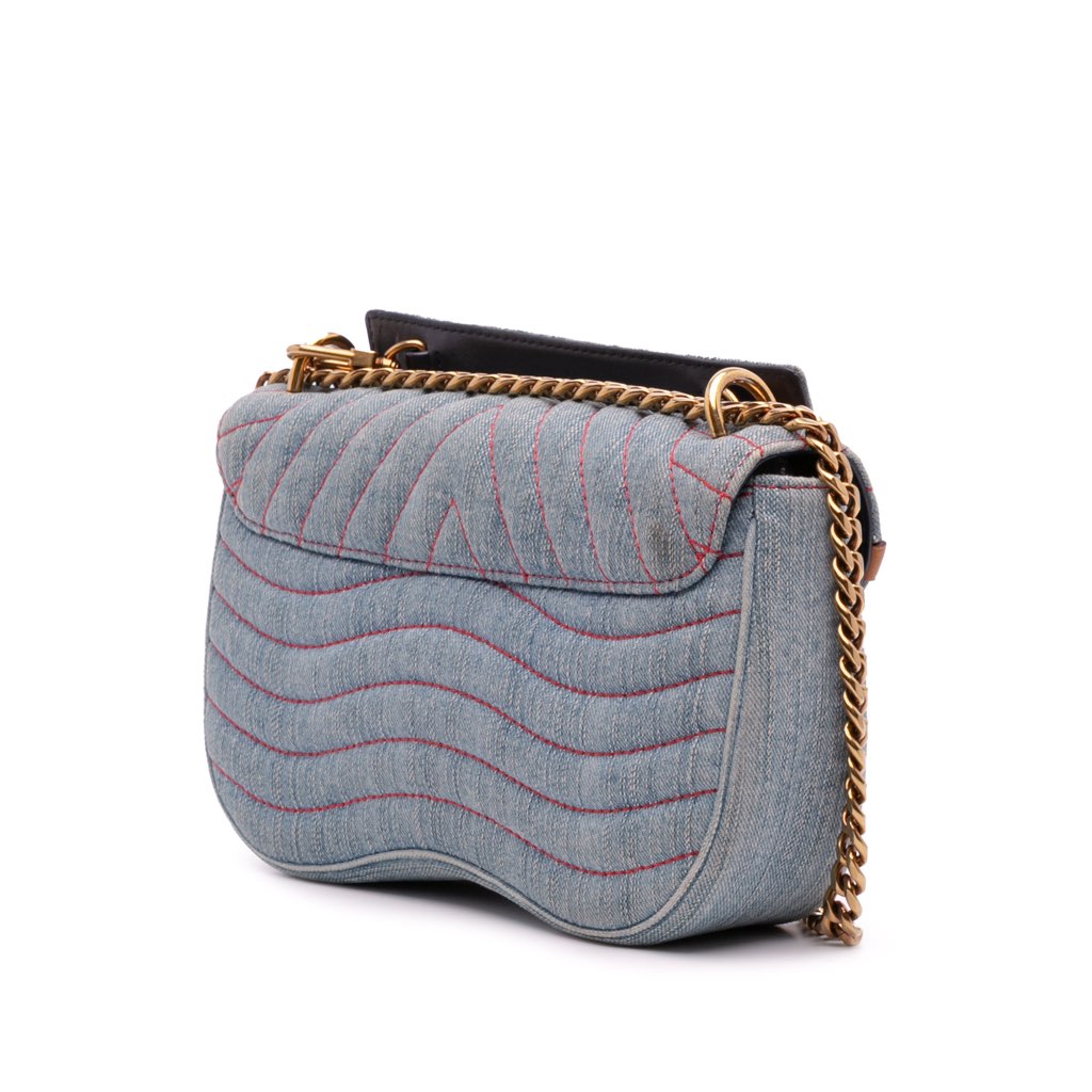 Louis Vuitton Limited Edition Denim Patches New Wave Chain MM - Back view