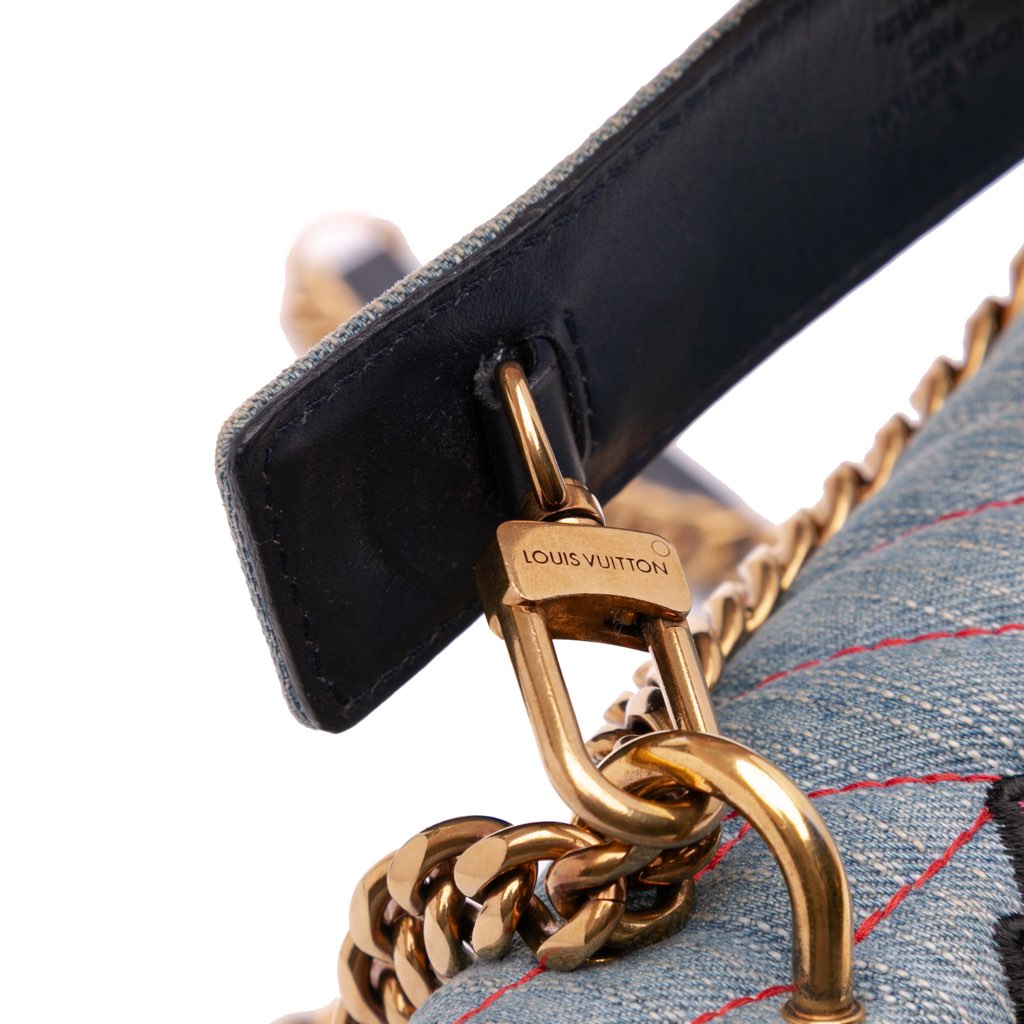 Louis Vuitton Limited Edition Denim Patches New Wave Chain MM - Image 14