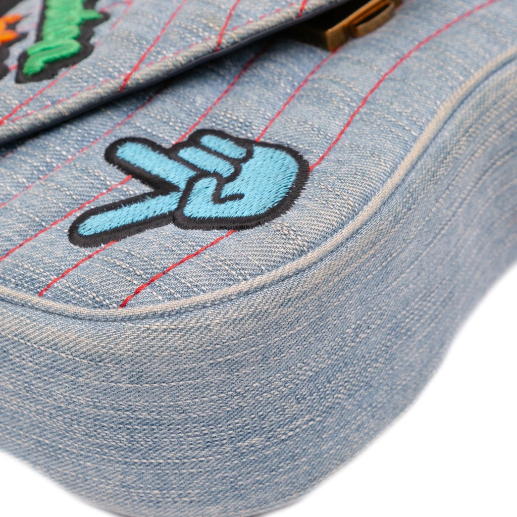 Louis Vuitton Limited Edition Denim Patches New Wave Chain MM - Image 10