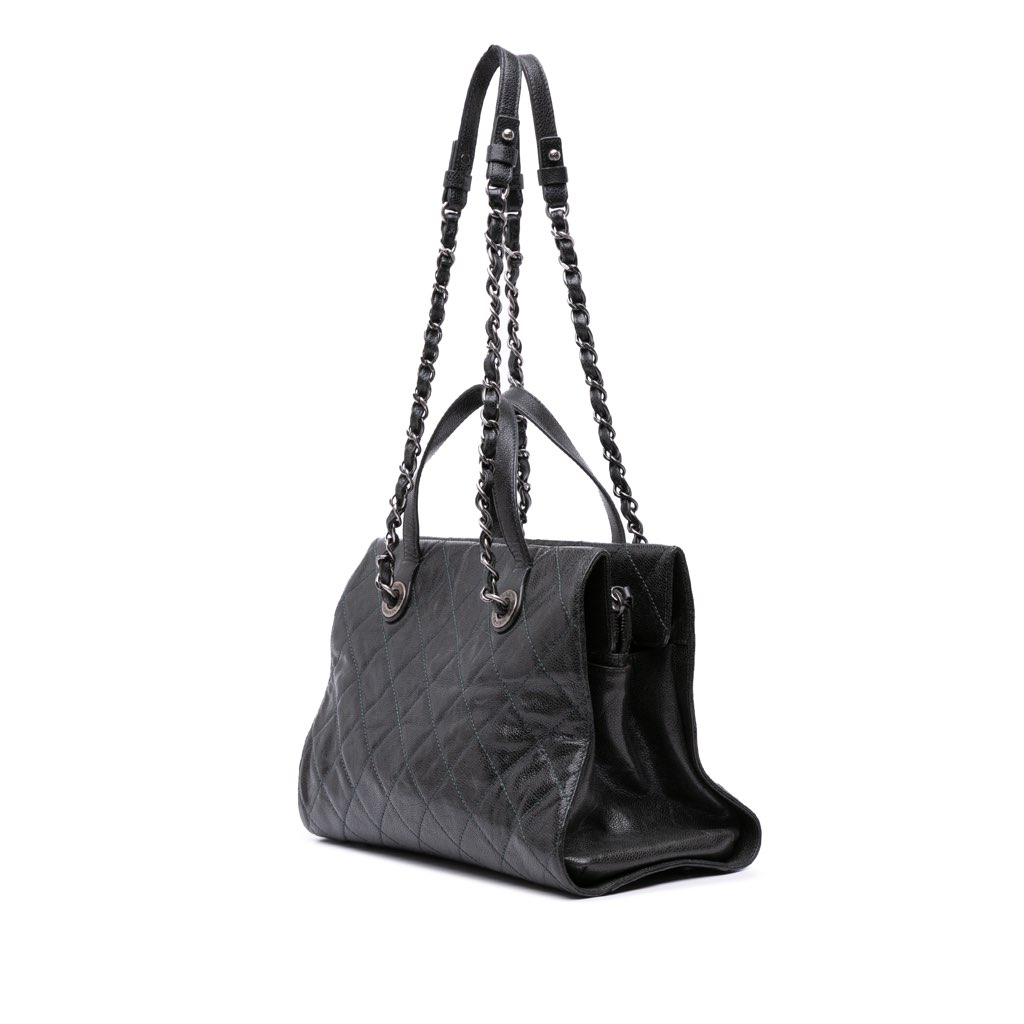 Chanel CC Quilted Crumpled Caviar Crave Tote - 2