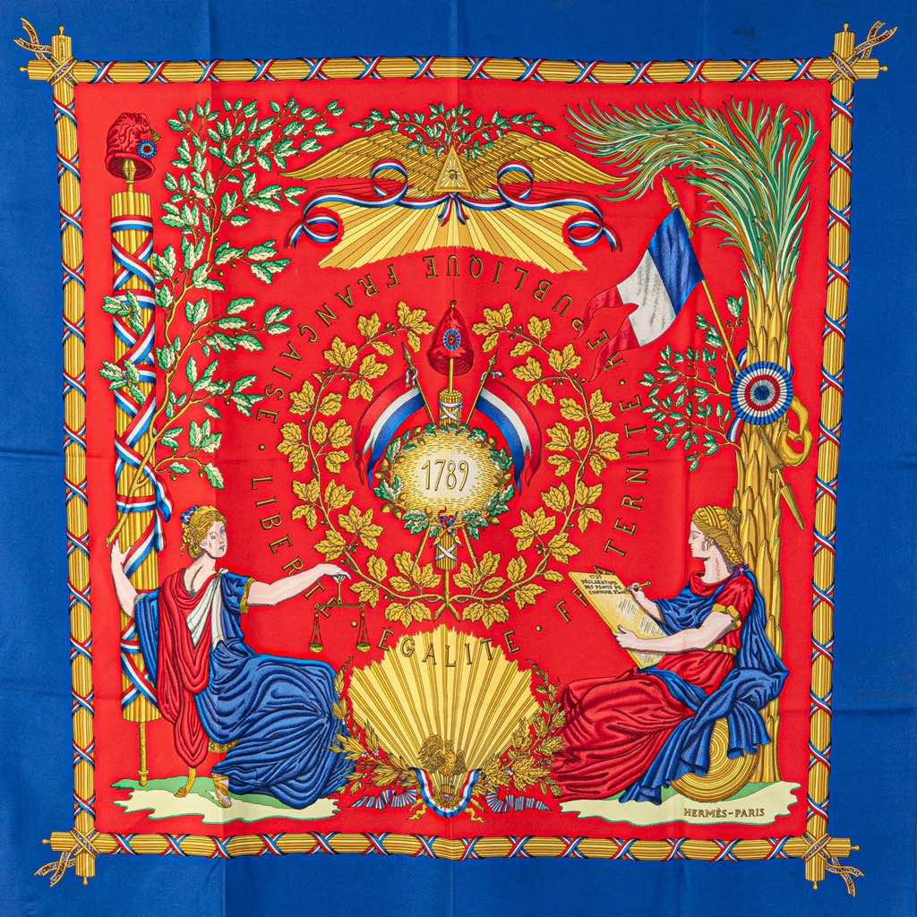 Hermès Republique Francaise Liberte Egalite Fraternite 1789 Silk Scarf