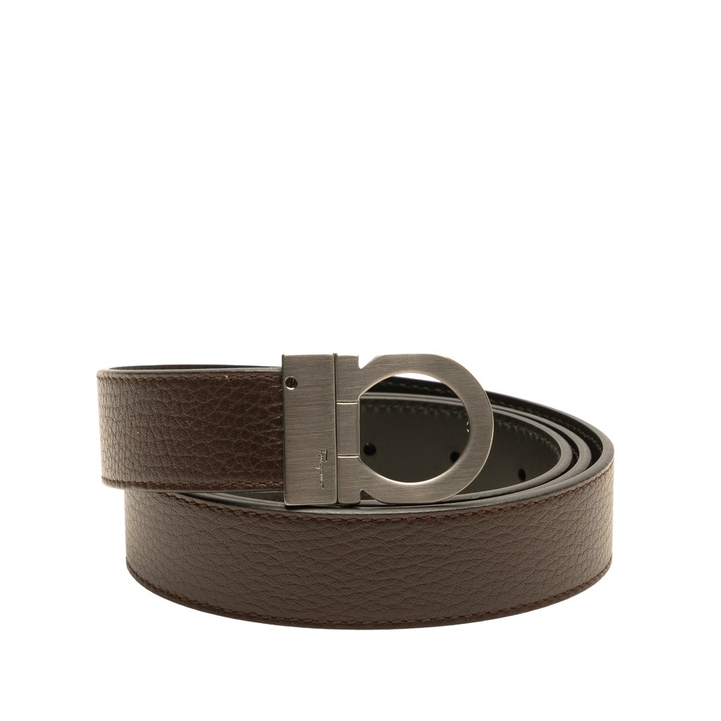 Salvatore Ferragamo Leather Gancini Reversible Belt