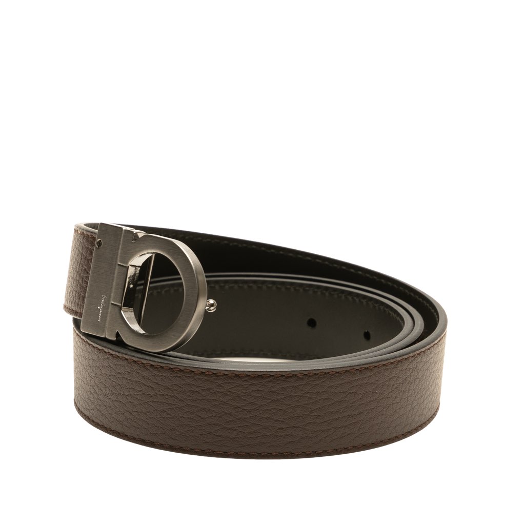 Salvatore Ferragamo Leather Gancini Reversible Belt - 2