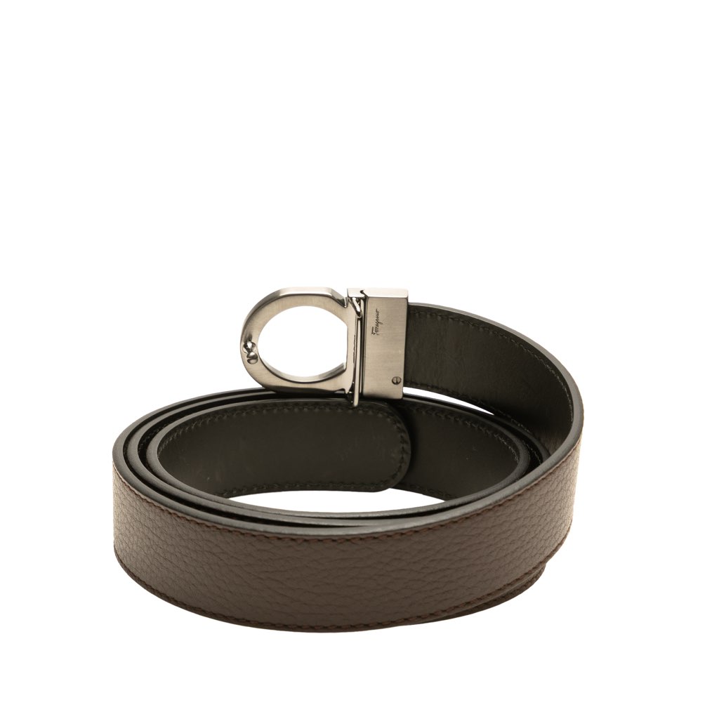 Salvatore Ferragamo Leather Gancini Reversible Belt - 3