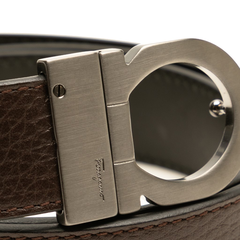 Salvatore Ferragamo Leather Gancini Reversible Belt - 4