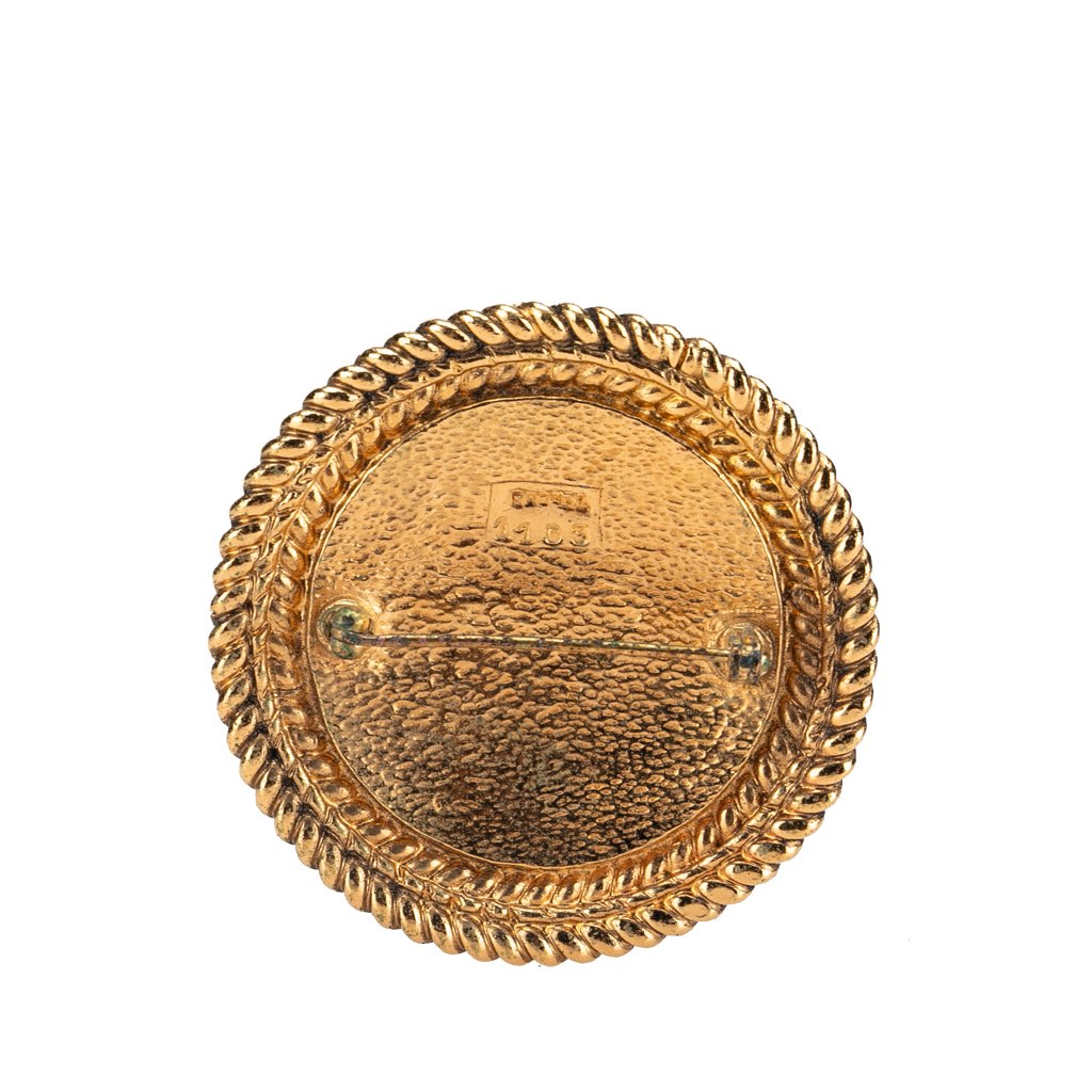 Chanel Gold Plated Byzantine and Cabochons Pin Brooch - 2