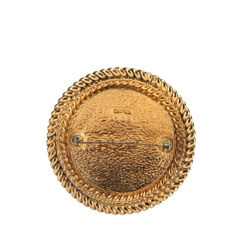 Chanel Gold Plated Byzantine and Cabochons Pin Brooch Gold Metal Good - Back View