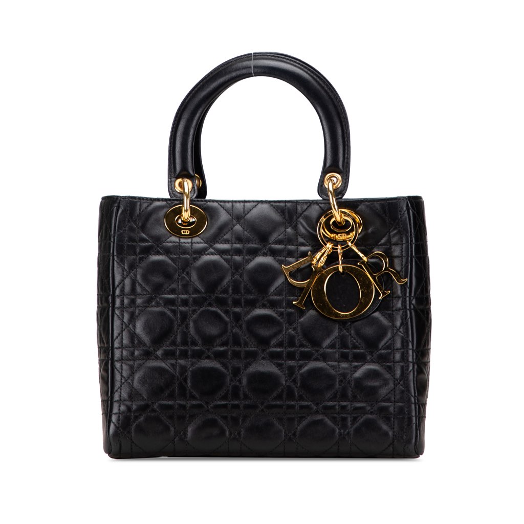 Dior Medium Lambskin Cannage Lady Dior