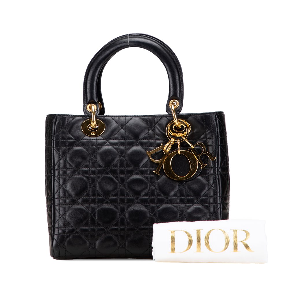 Dior Medium Lambskin Cannage Lady Dior - Image 13