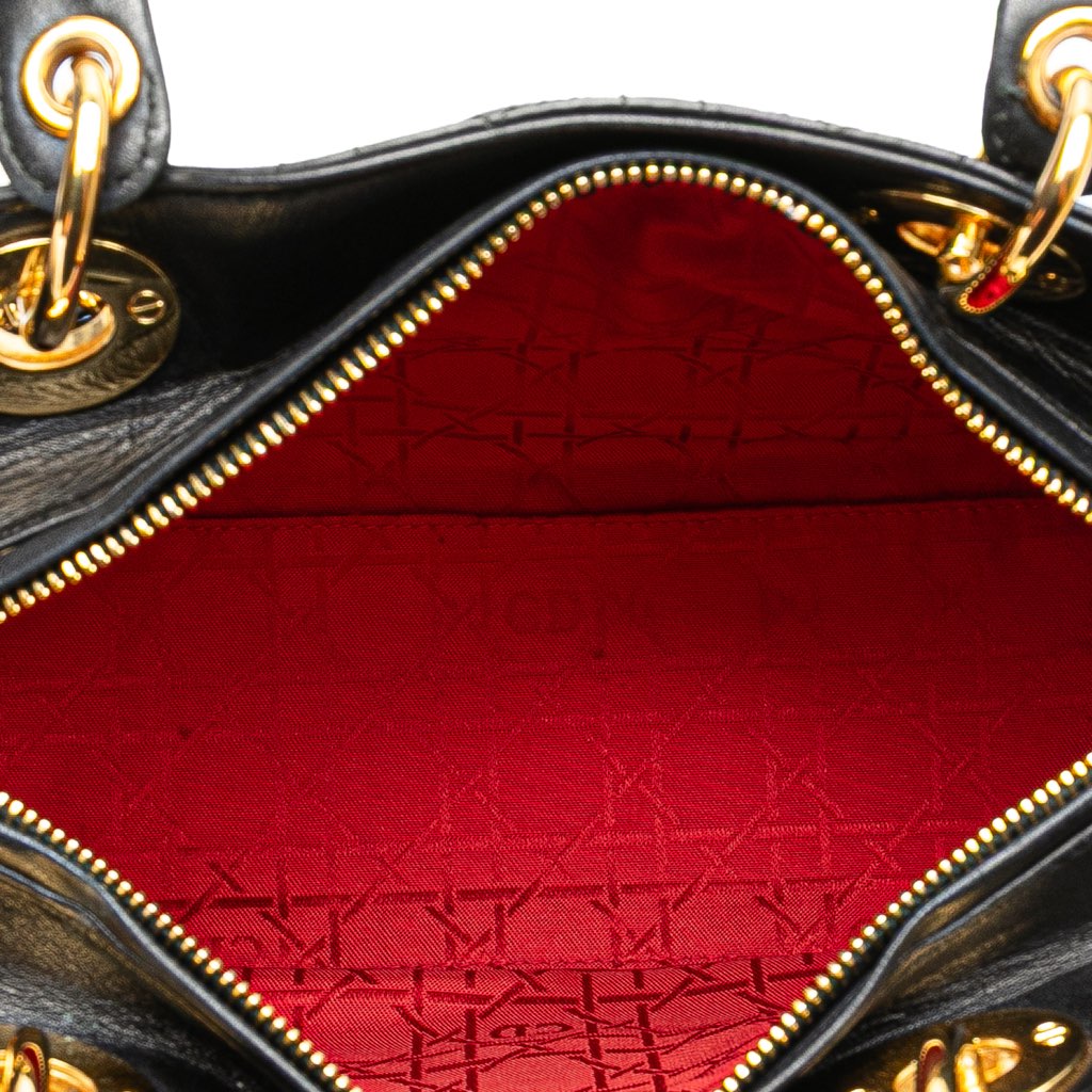 Dior Medium Lambskin Cannage Lady Dior - 4