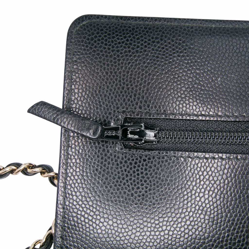 Chanel Quilted Caviar Golden Class Wallet On Chain - 5