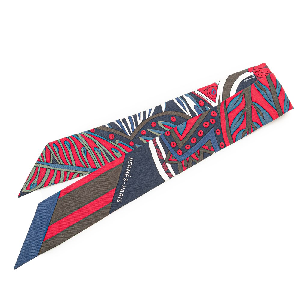 Hermès Le Jardin De La Maharani Silk Twilly Scarf