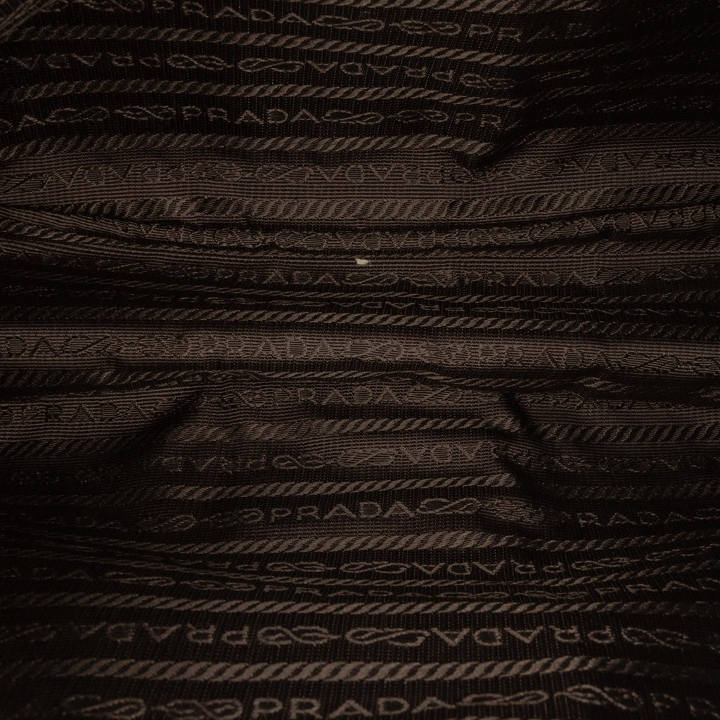 Prada Saffiano Trimmed Tessuto Stripe Shoulder Bag - 4