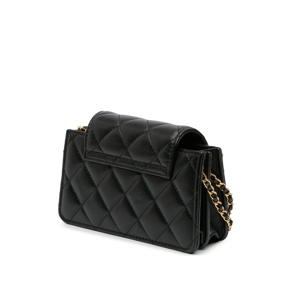 Chanel Mini CC Quilted Lambskin Phone Holder On Chain - 2