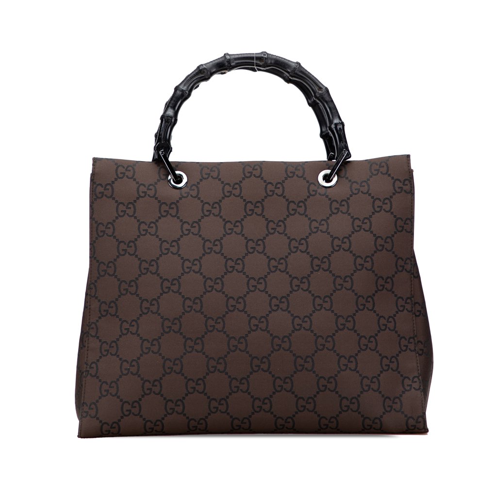 Gucci GG Canvas Bamboo Handbag