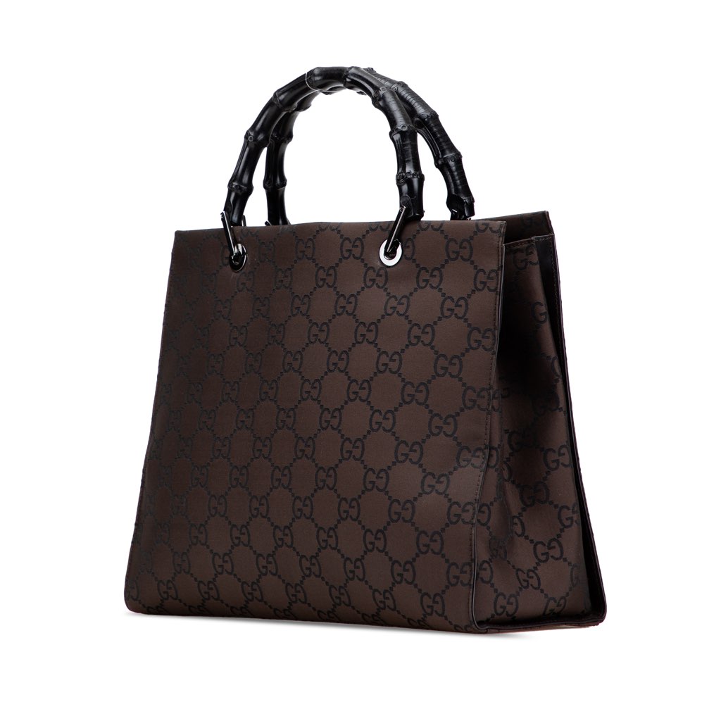 Gucci GG Canvas Bamboo Handbag - 2