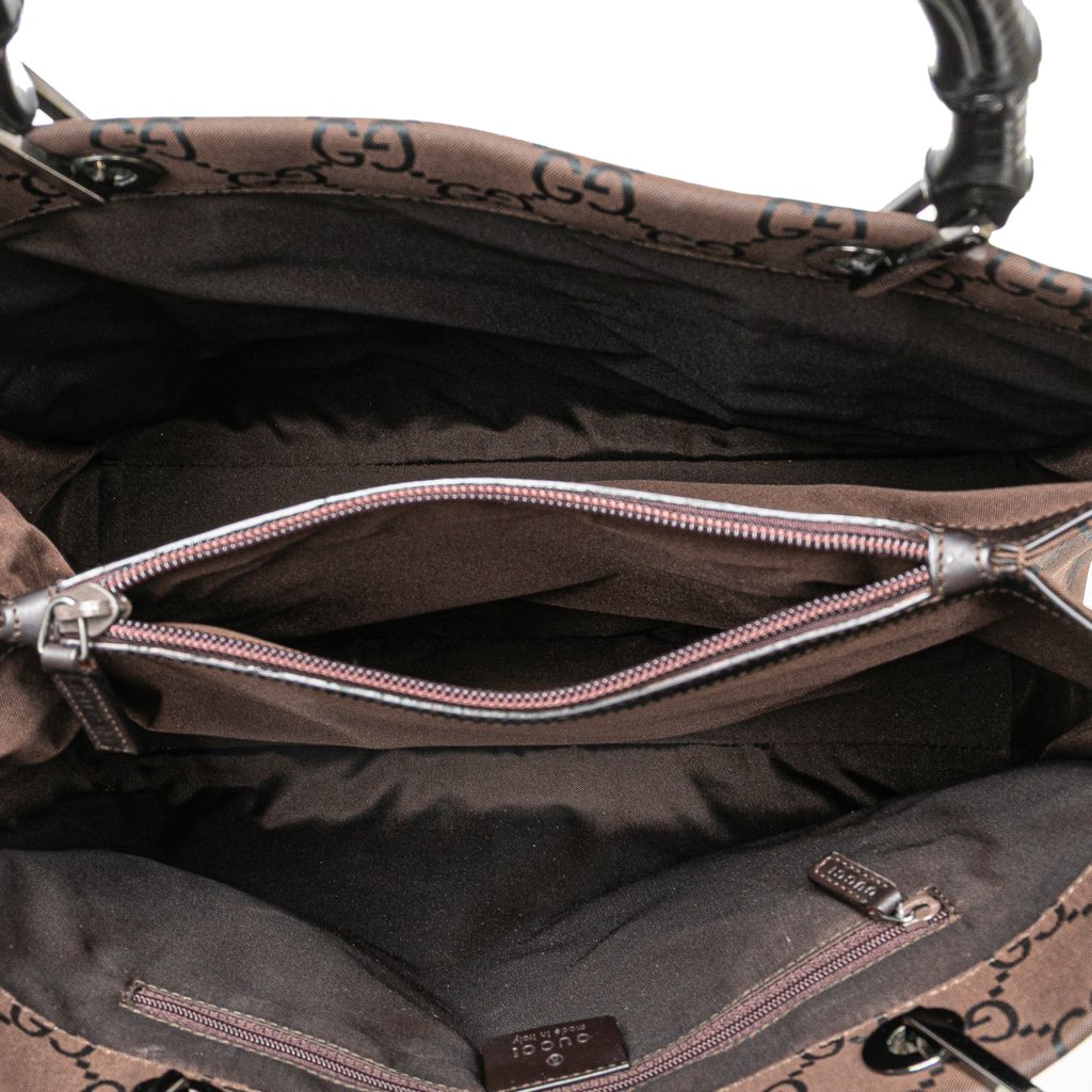 Gucci GG Canvas Bamboo Handbag - 4