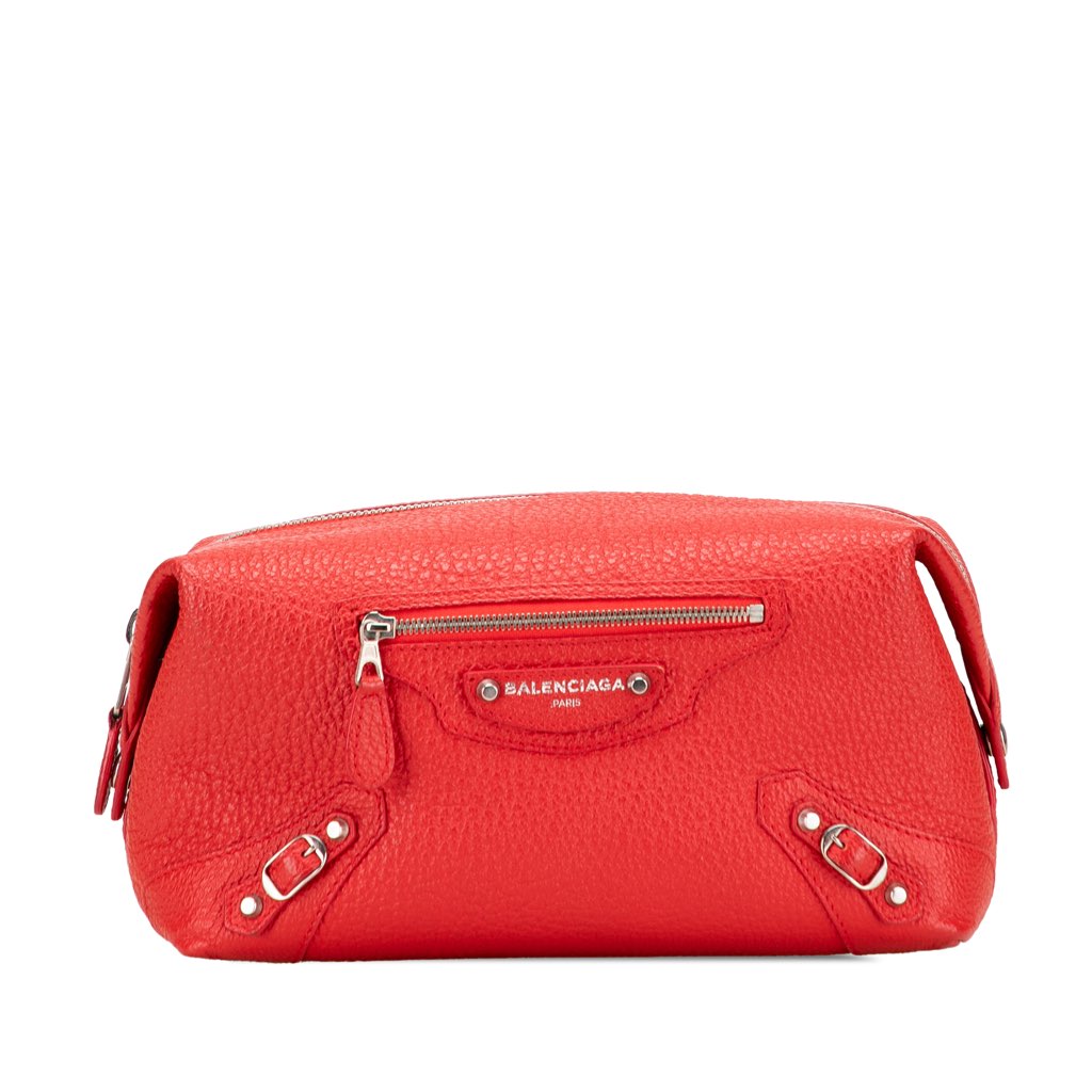 Balenciaga Leather Motocross Classic Toiletry Pouch