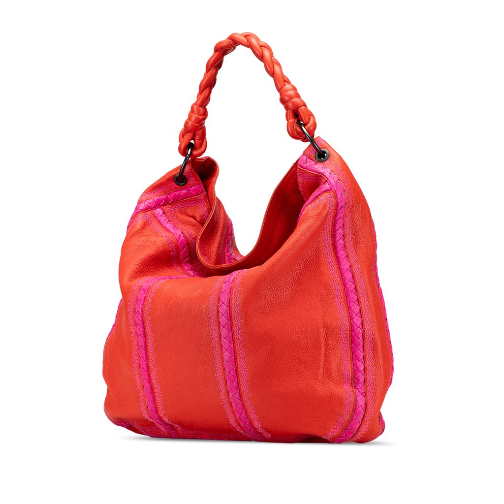 Bottega Veneta Intrecciato Trimmed Leather Hobo - Back view