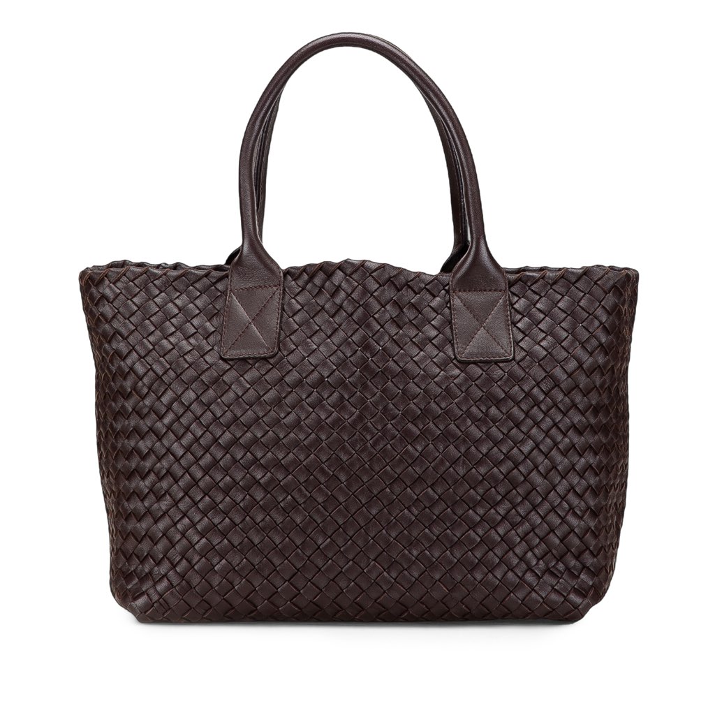 Bottega Veneta Lambskin Intreccio Cabat Tote