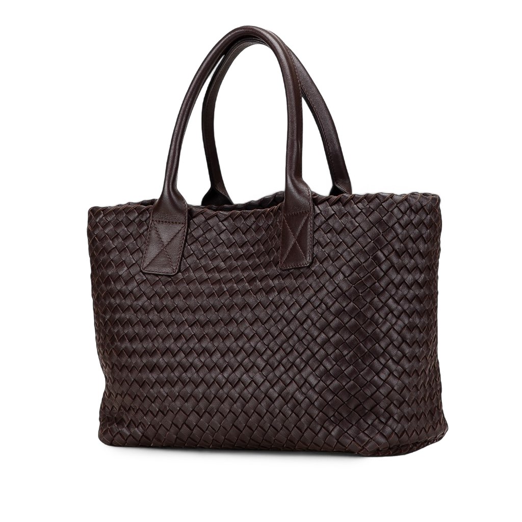 Bottega Veneta Lambskin Intreccio Cabat Tote - Back view