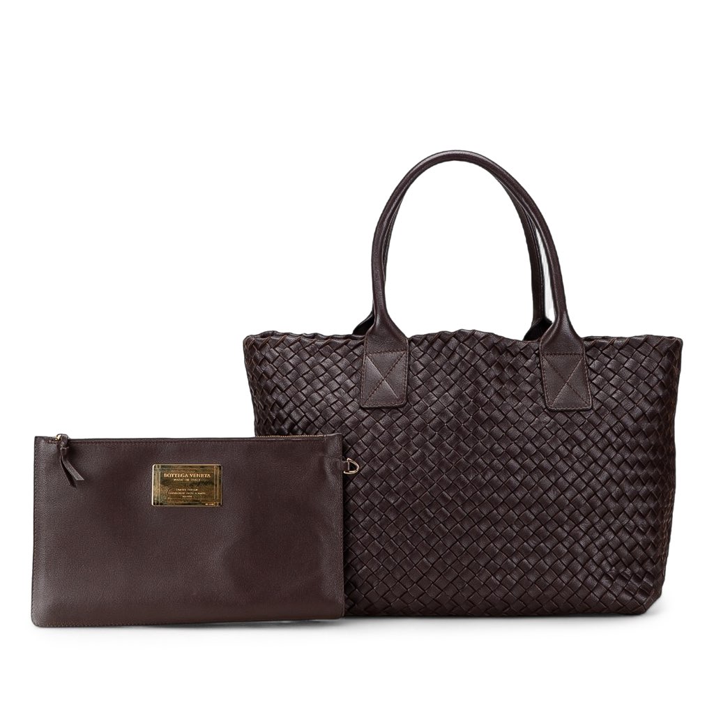 Bottega Veneta Lambskin Intreccio Cabat Tote - Image 13